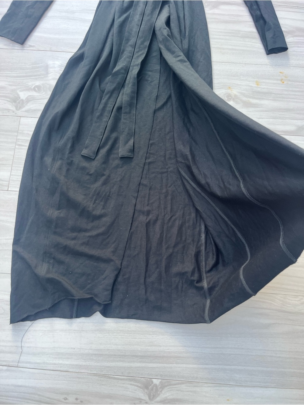 Lunya The Robe Dress Wrap In Black Pima Cotton Size Medium Loungewear Pockets - Picture 9 of 12